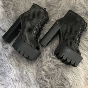 Black Rocker platform heels